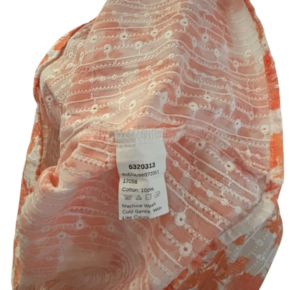 SHEIN Curve Orange and White Floral Top 0XL 10 0512 - Picture 7 of 8